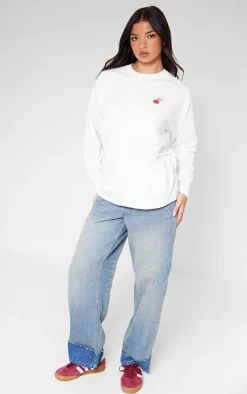 PrettyLittleThing T-Shirts*New York Pies Oversized Long Sleeve T Shirt