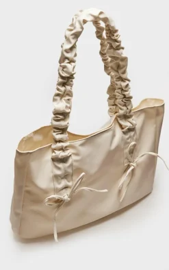 PrettyLittleThing Shoppers*Nylon Bow Ruched Handle Tote Bag
