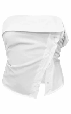 PrettyLittleThing Shirts*Off The Shoulder Asymmetric Shirt