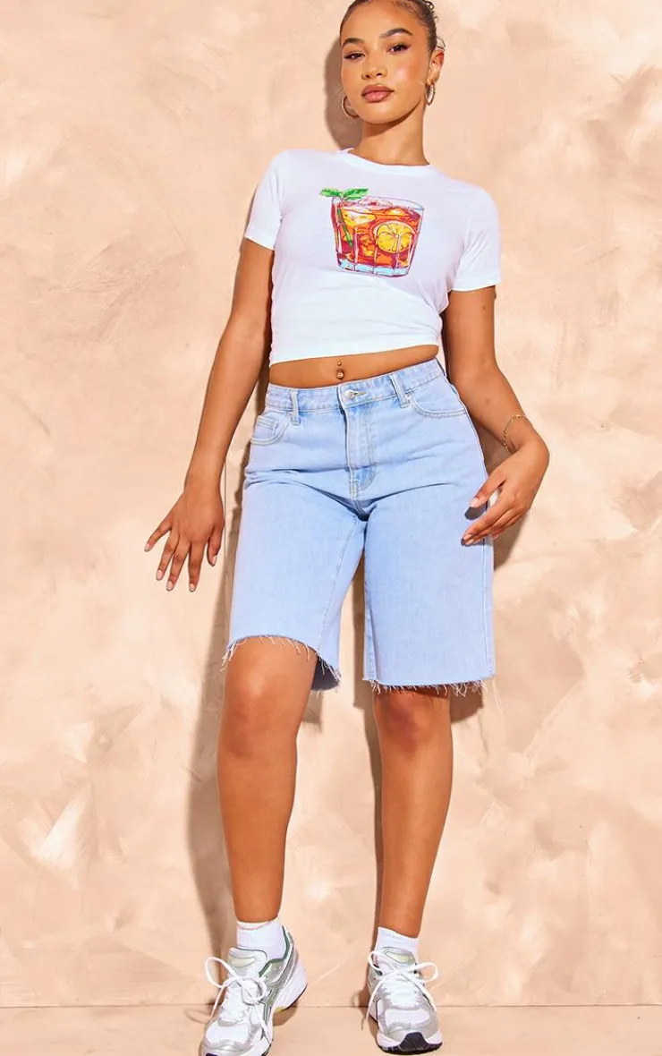PrettyLittleThing T-Shirts*Old Fashioned Print Fitted T Shirt