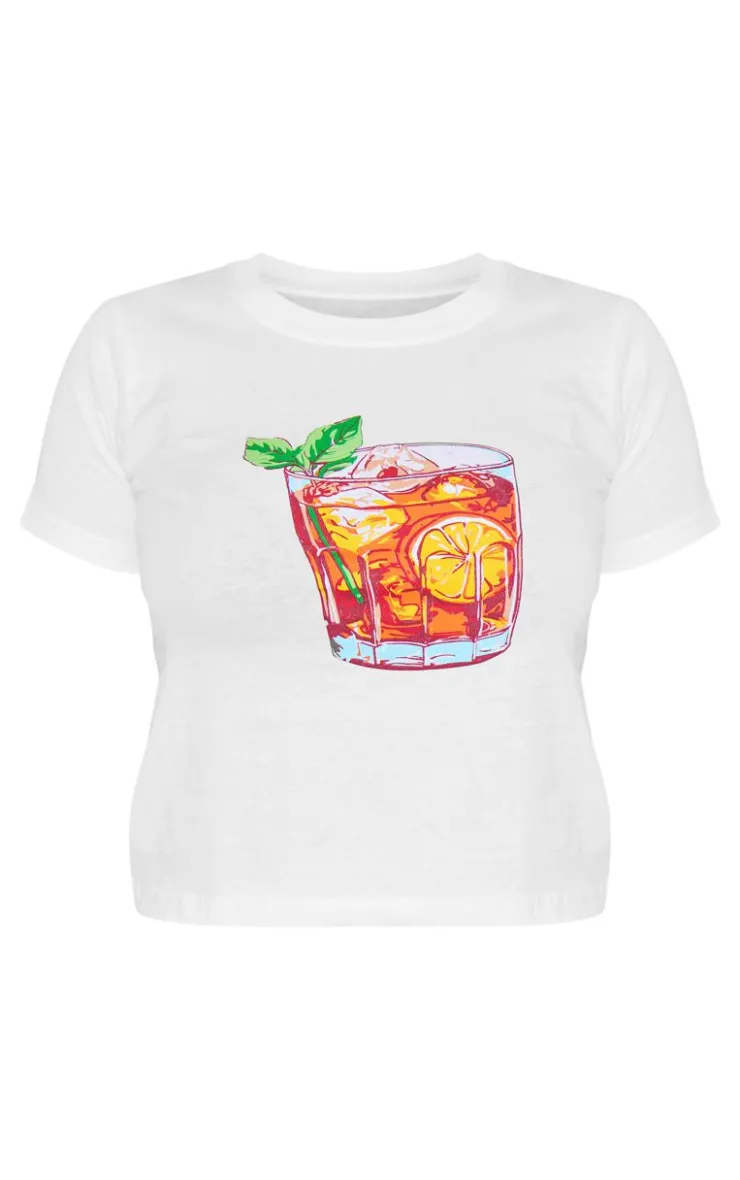 PrettyLittleThing T-Shirts*Old Fashioned Print Fitted T Shirt