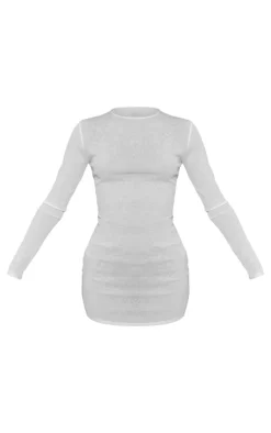 Onion Skin Long Sleeve Shift Dress-PrettyLittleThing Best