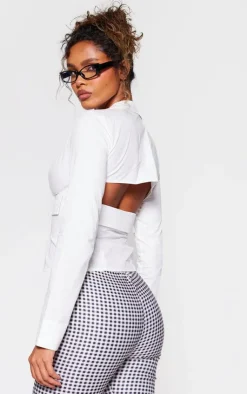 PrettyLittleThing Shirts*Open Back Plunge Cargo Shirt