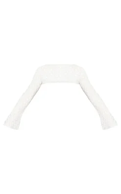 PrettyLittleThing Knitted Tops*Open Knit Flare Sleeves Knitted Top