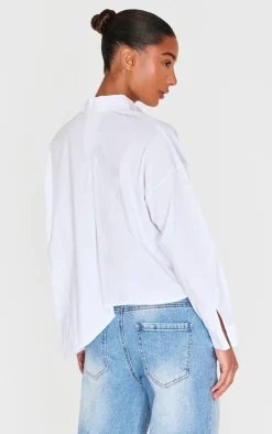 PrettyLittleThing Shirts*Oversized Asymmetric Strap Detail Shirt