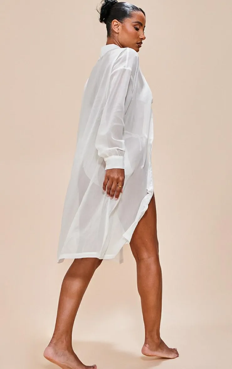 Oversized Beach Shirt Dress-PrettyLittleThing Online