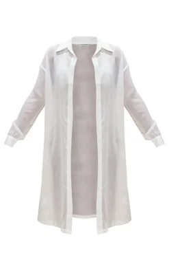 Oversized Beach Shirt Dress-PrettyLittleThing Online