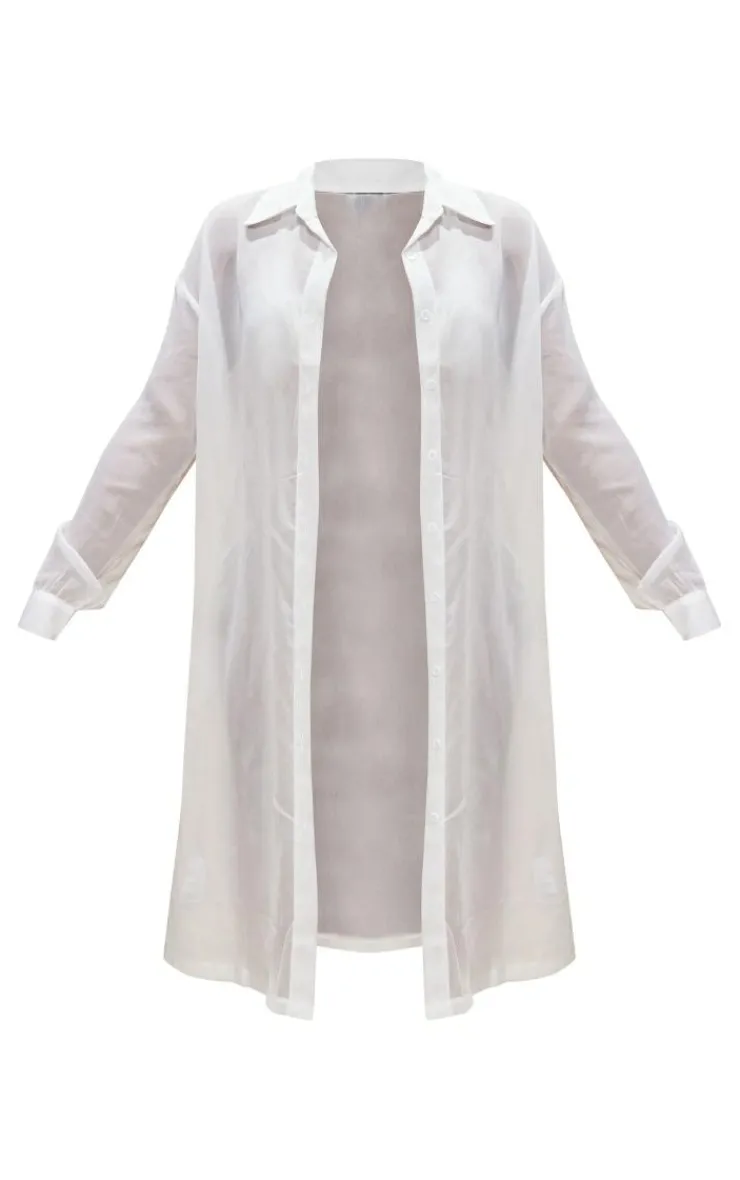 Oversized Beach Shirt Dress-PrettyLittleThing Online