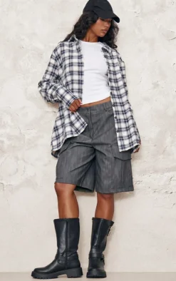 PrettyLittleThing Shirts*Oversized Flannel Shirt