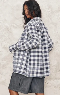 PrettyLittleThing Shirts*Oversized Flannel Shirt