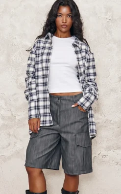 PrettyLittleThing Shirts*Oversized Flannel Shirt