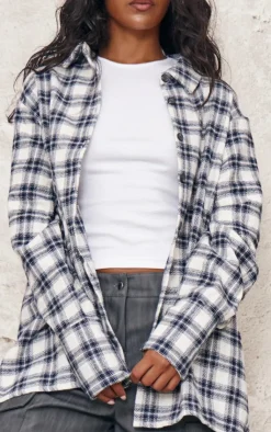 PrettyLittleThing Shirts*Oversized Flannel Shirt