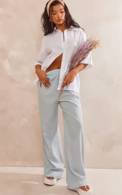 PrettyLittleThing Shirts*Oversized Linen Feel Short Sleeve Shirt