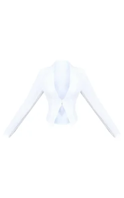 PrettyLittleThing Shirts*Plunge Hook & Eye Shirt