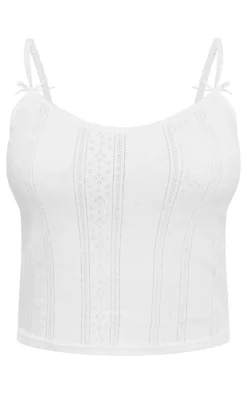 PrettyLittleThing Camisole*Pointelle Bow Detail Cami Top