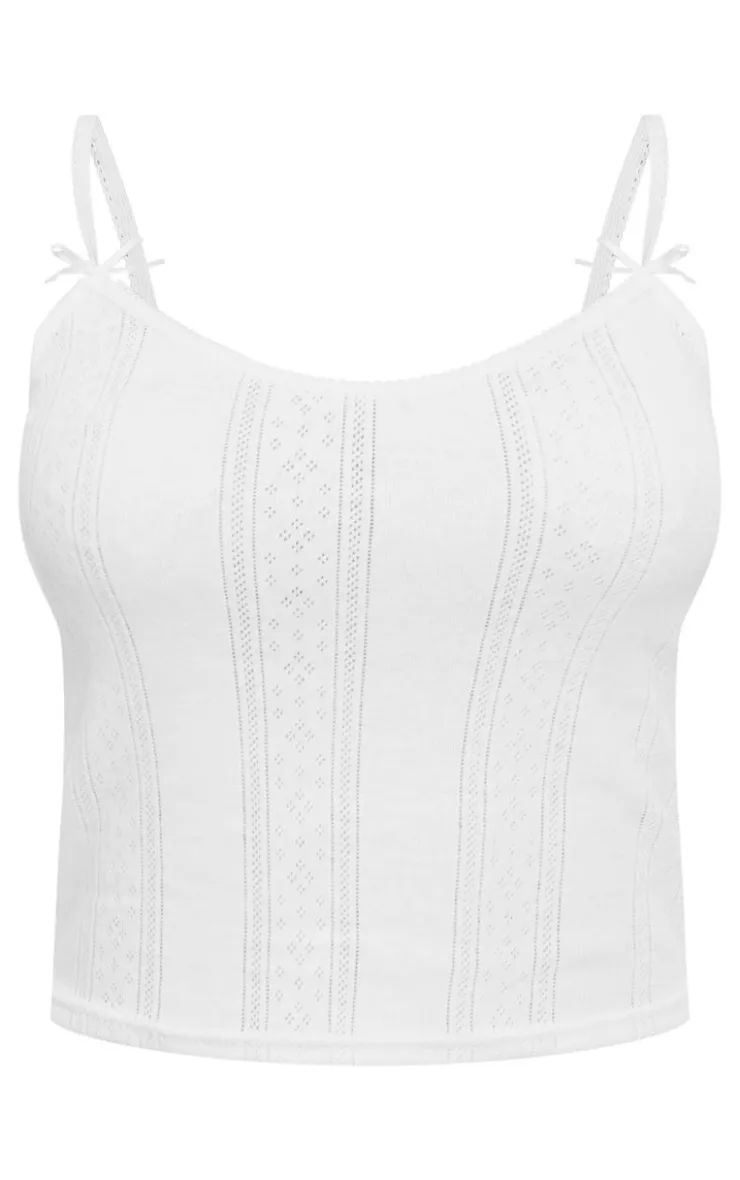 PrettyLittleThing Camisole*Pointelle Bow Detail Cami Top