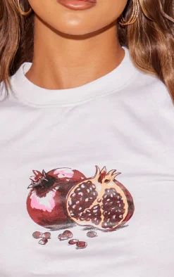 PrettyLittleThing T-Shirts*Pomegranate Printed Fitted T Shirt