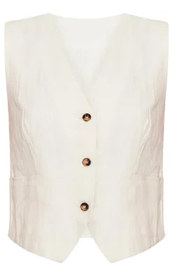 PrettyLittleThing Shirts*Premium Linen Look Tailored Vest