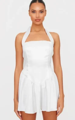 Premium Satin Corset Detail Shift Dress-PrettyLittleThing Clearance