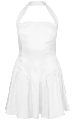Premium Satin Corset Detail Shift Dress-PrettyLittleThing Clearance