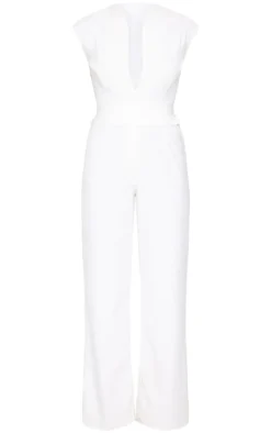 Premium Woven Sleeveless Waist Detail Straight Leg Jumpsuit-PrettyLittleThing Hot