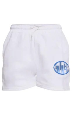 Clearance PrettyLittleThing Printed Sweat Short White