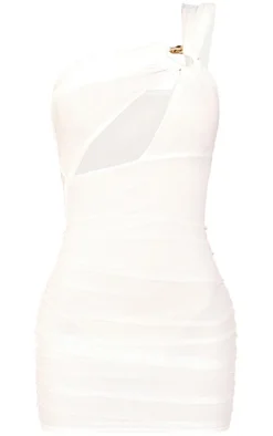 Print Lined Mesh Ring Detail Bodycon Dress-PrettyLittleThing Sale