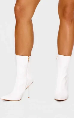 PrettyLittleThing Mid Heels*Pu Point Toe Mid Heeled Ankle Boots