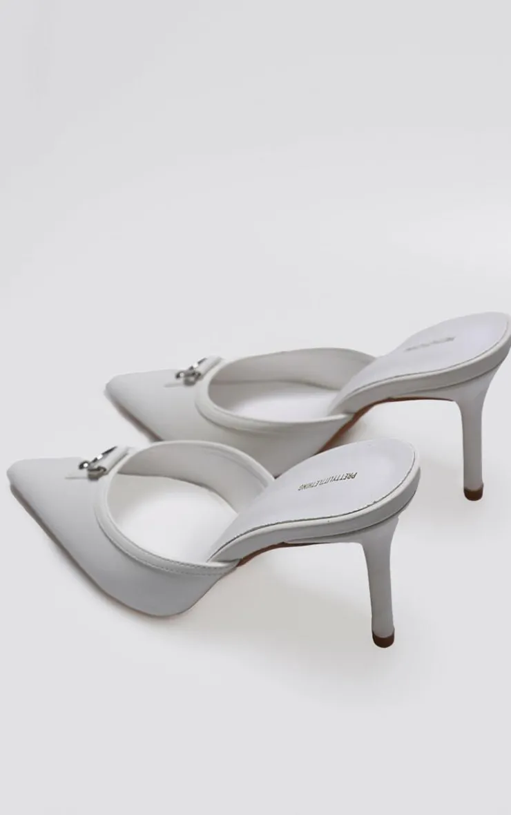 PrettyLittleThing Mules*PU Point Toe Vintage Look Heeled Mules