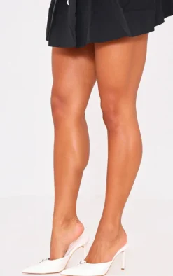 PrettyLittleThing Mules*PU Point Toe Vintage Look Heeled Mules