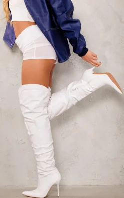 PrettyLittleThing High Heels*Pu Point Toe Western Style High Heeled Over The Knee Boots-1