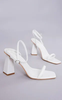 PrettyLittleThing High Heels*PU Square Toe Barely There Square High Block Heeled Sandals