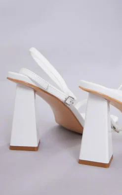 PrettyLittleThing High Heels*PU Square Toe Barely There Square High Block Heeled Sandals