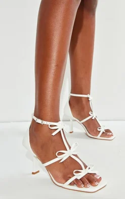 PrettyLittleThing High Heels*Pu Square Toe Multi Bow High Heeled Sandals