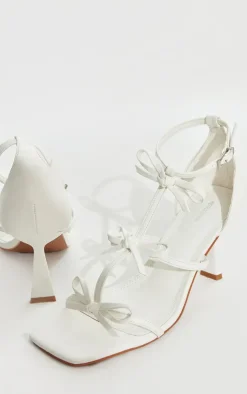 PrettyLittleThing High Heels*Pu Square Toe Multi Bow High Heeled Sandals