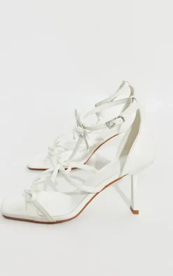 PrettyLittleThing High Heels*Pu Square Toe Multi Bow High Heeled Sandals