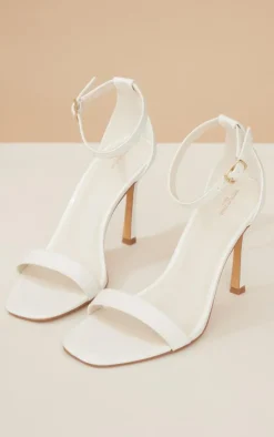 PrettyLittleThing Wide Fit Sandals*Pu Wide Fit Square Toed Barely There High Heeled Sandals
