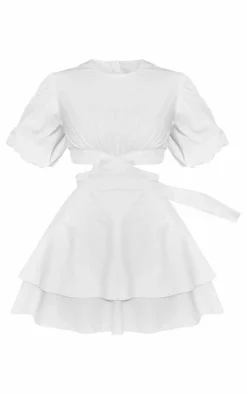 Puff Sleeve Cut Out Shift Dress-PrettyLittleThing Best
