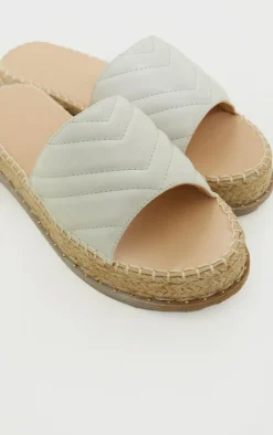PrettyLittleThing Mules*Quilted Mule Flatform Espadrille Sandals