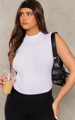 PrettyLittleThing Sleeveless Tops*Rib High Neck Sleeveless Bodysuit