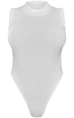 PrettyLittleThing Sleeveless Tops*Rib High Neck Sleeveless Bodysuit