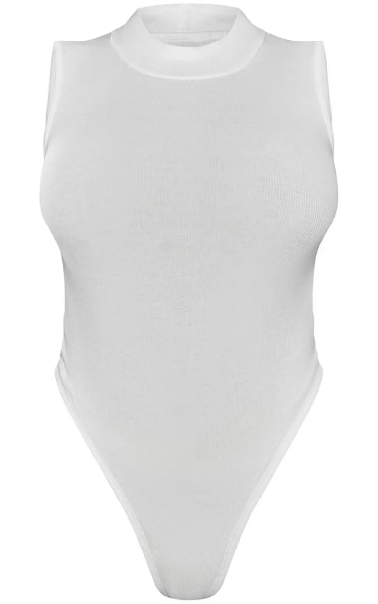 PrettyLittleThing Sleeveless Tops*Rib High Neck Sleeveless Bodysuit
