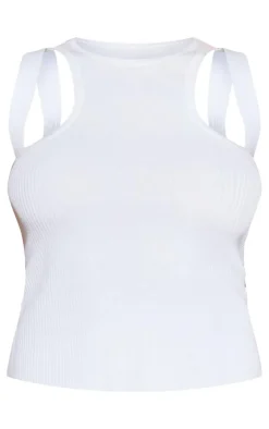 PrettyLittleThing Camisole*Rib Knit Racer Back Cami Strap Top