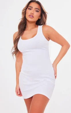 Rib Scoop Neck Strappy Bodycon Dress-PrettyLittleThing Discount
