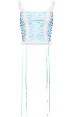 PrettyLittleThing Sleeveless Tops*Ribbon Lace Up Sleeveless Long Top