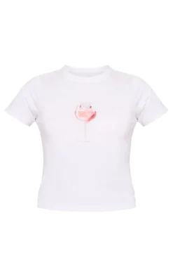 PrettyLittleThing T-Shirts*Rose Graphic Fitted T Shirt