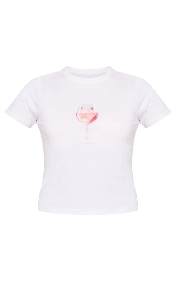 PrettyLittleThing T-Shirts*Rose Graphic Fitted T Shirt