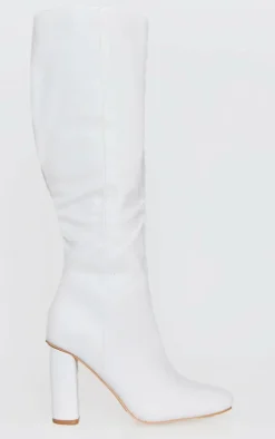 PrettyLittleThing High Heels*Round Block Heel Knee High Boots