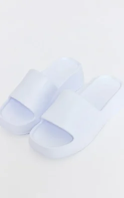 PrettyLittleThing Slides*Round Toe Rubber Sole Platform Slides