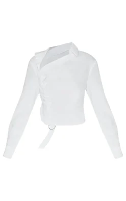 PrettyLittleThing Shirts*Ruched Buckle Asymmetric Shirt